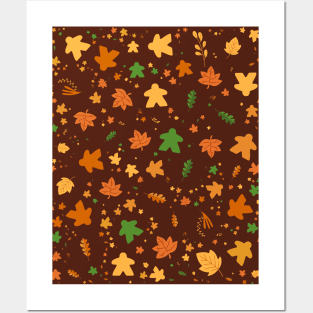 Meeple Autumn Pattern Board Games Posters and Art